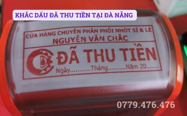 KHẮC DẤU ĐÃ THU TIỀN TẠI ĐÀ NẴNG