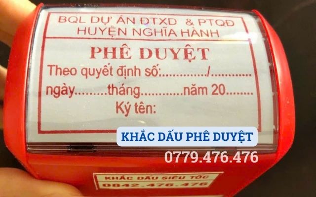 KHẮC DẤU PHÊ DUYỆT